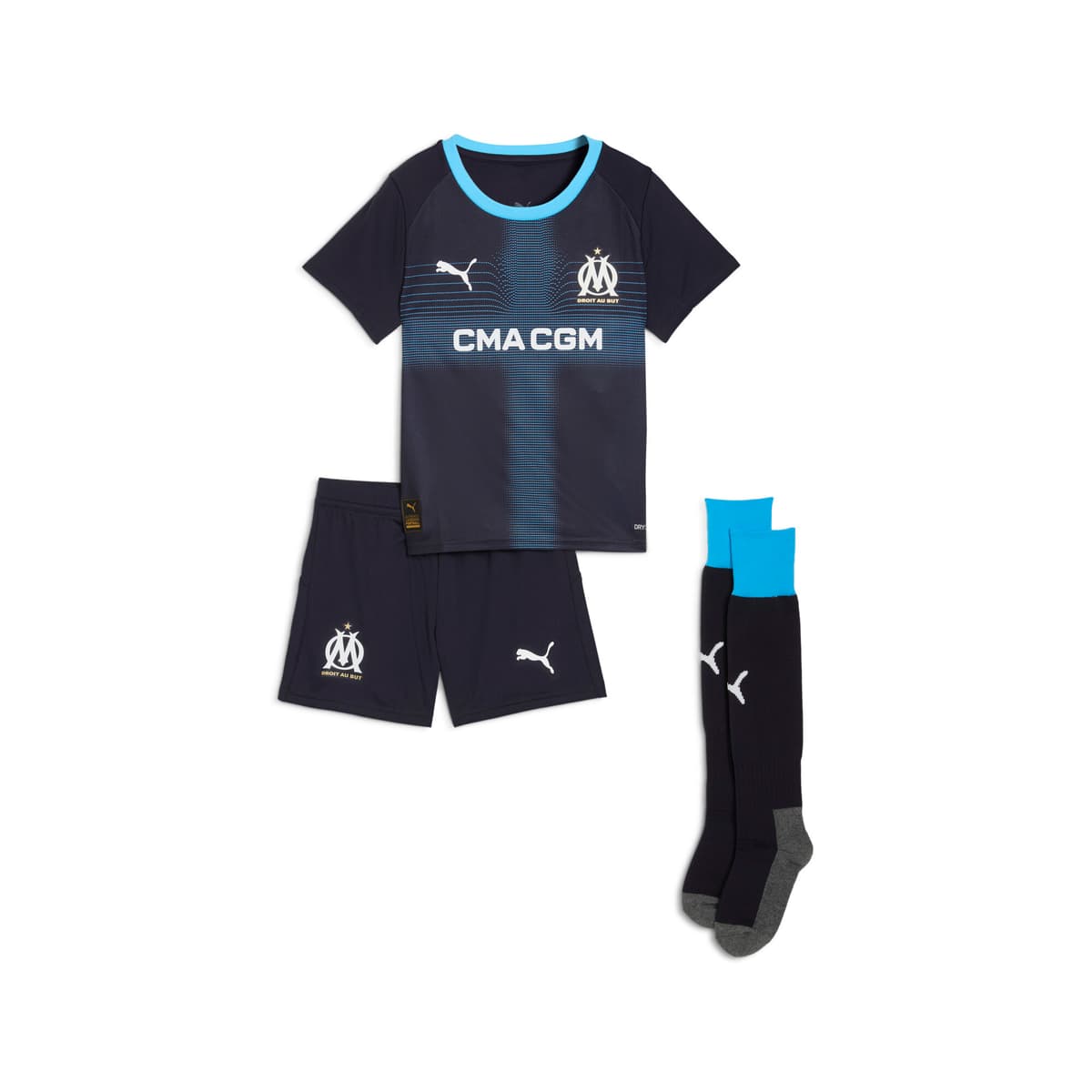 PUMA Olympique de Marseille 25/26 mini-uittenue, Blauw, Maat 4-5Y