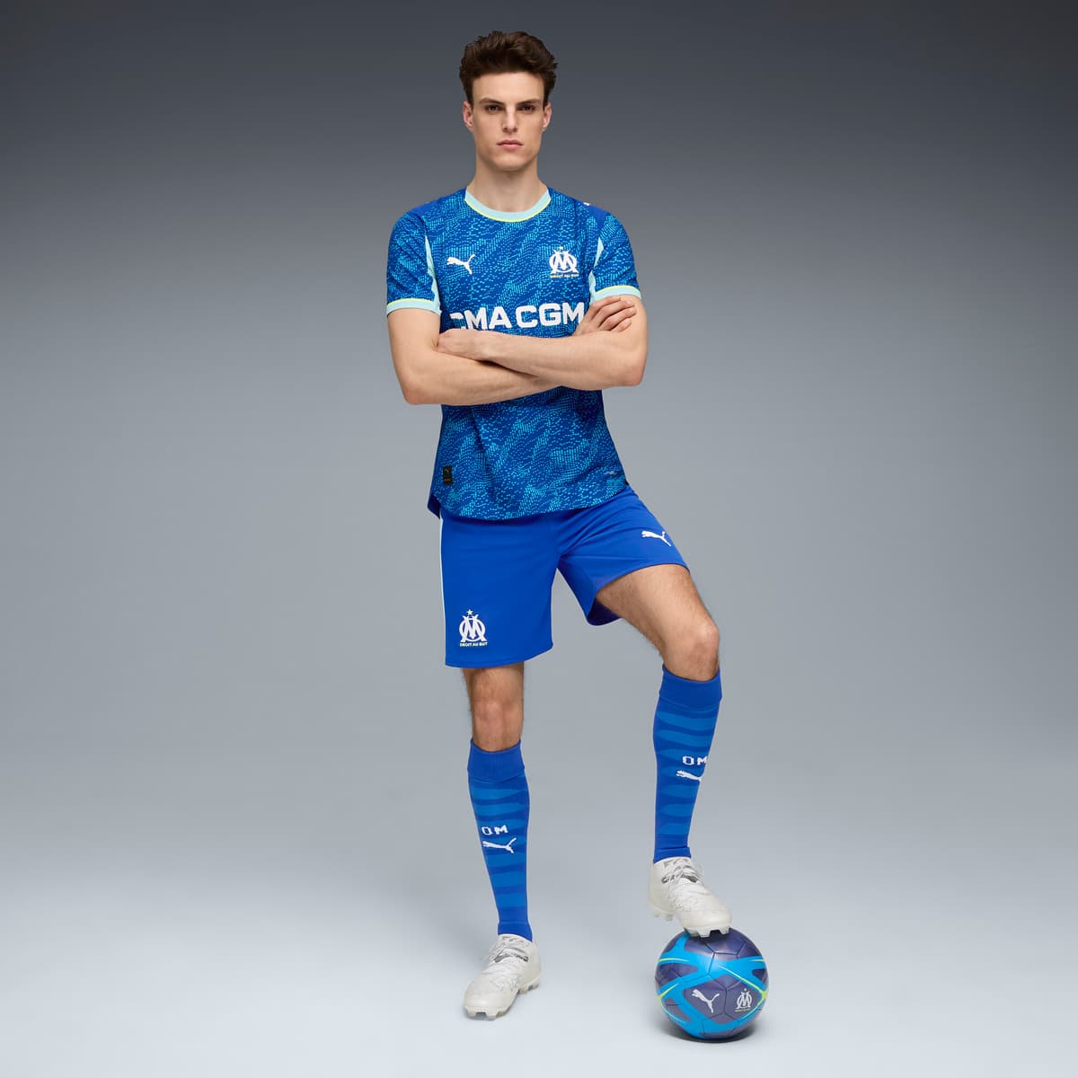 PUMA Olympique Marseille 25/26 authentiek derde shirt voor Heren, Blauw, Maat XXL thumbnail 2