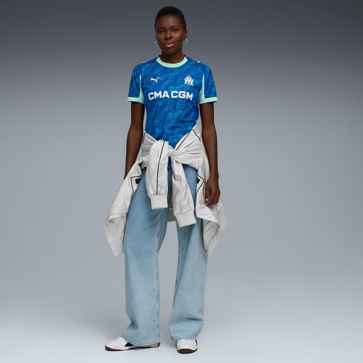 PUMA Olympique de Marseille 25/26 derde shirt voor Dames, Blauw, Maat M thumbnail 2