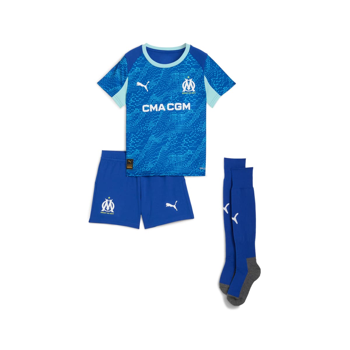 PUMA Olympique de Marseille 25/26 mini-derde-tenue, Blauw, Maat 5-6Y