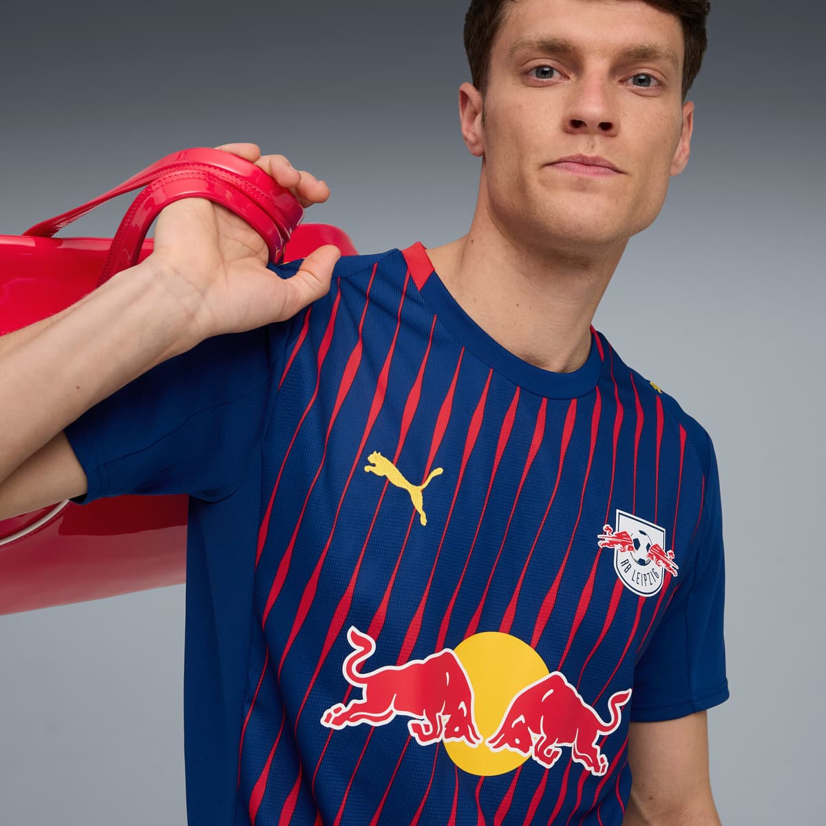PUMA RB Leipzig 25/26 uitshirt voor Heren, Blauw/Rood, Maat XS thumbnail 5
