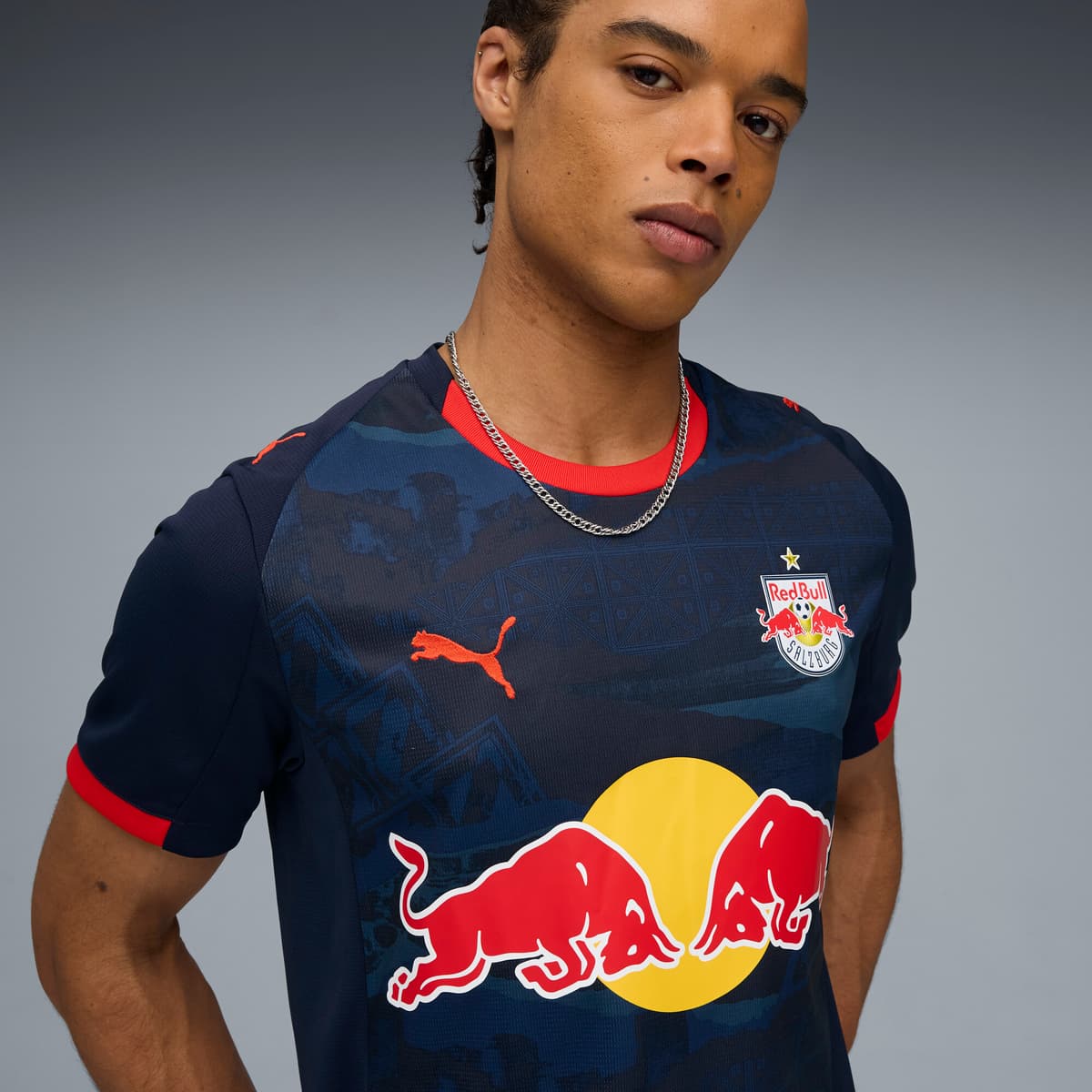 PUMA FC Rood Bull Salzburg 25/26 uitshirt voor Heren, Blauw/Rood, Maat 3XL thumbnail 2