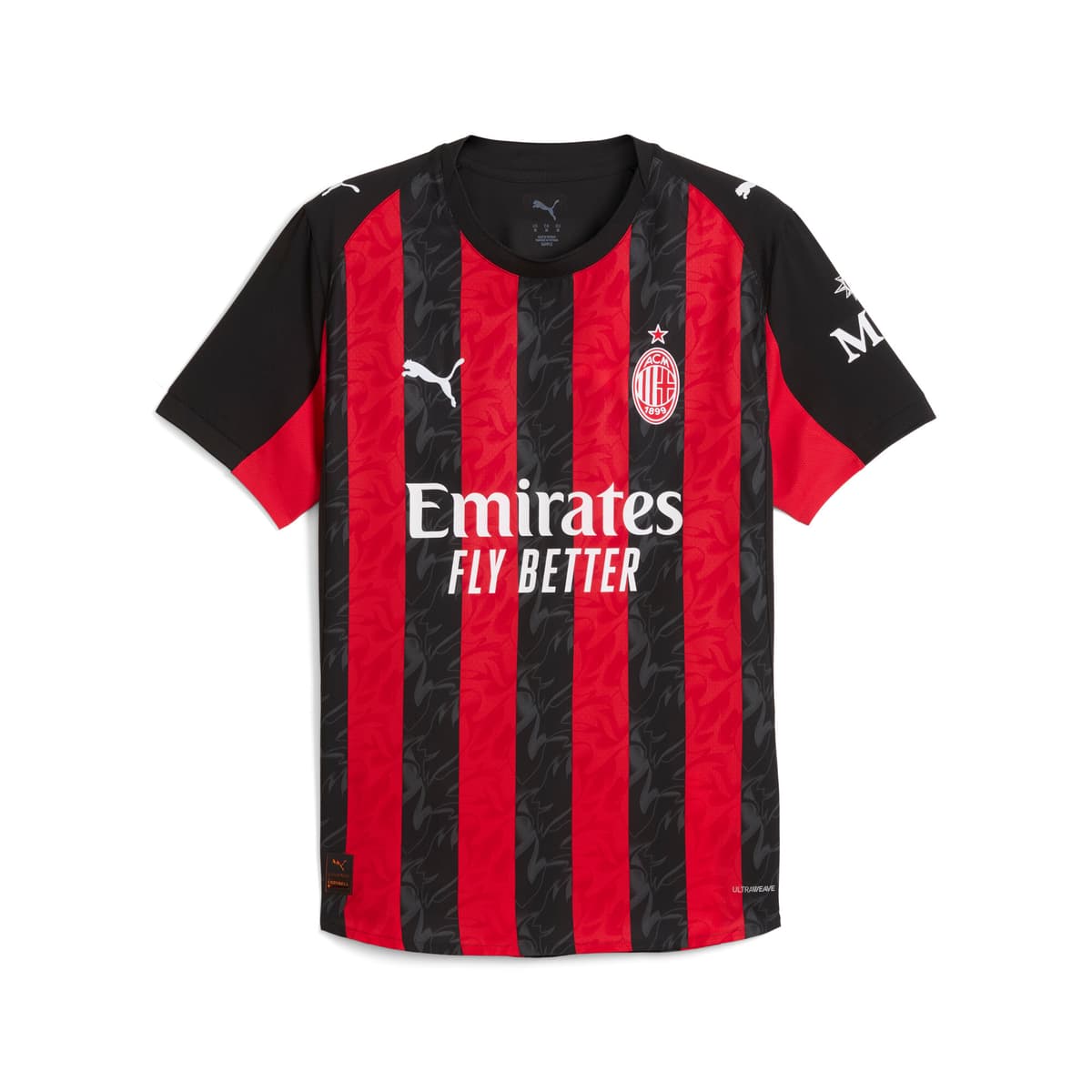 PUMA AC Milan 25/26 Authentic thuisshirt voor Heren, Zwart/Rood, Maat XXL