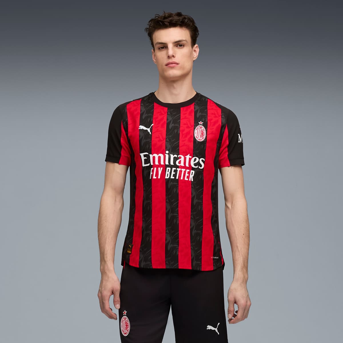 PUMA AC Milan 25/26 Authentic thuisshirt voor Heren, Zwart/Rood, Maat XXL thumbnail 7