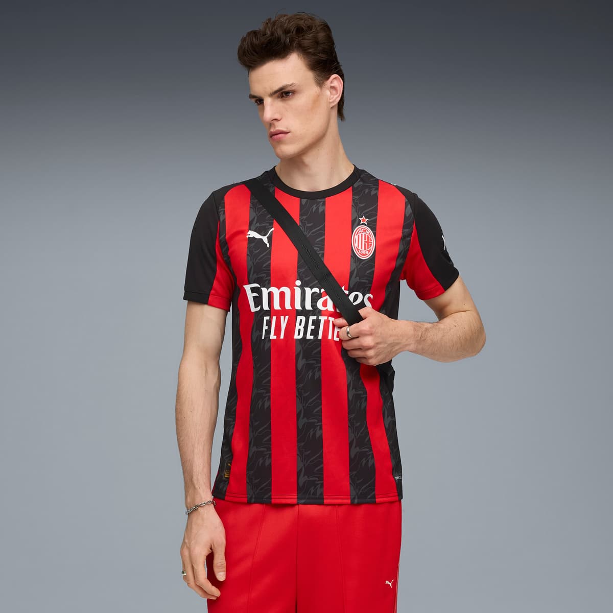 PUMA AC Milan 25/26 thuisshirt voor Heren, Zwart/Rood, Maat L thumbnail 7