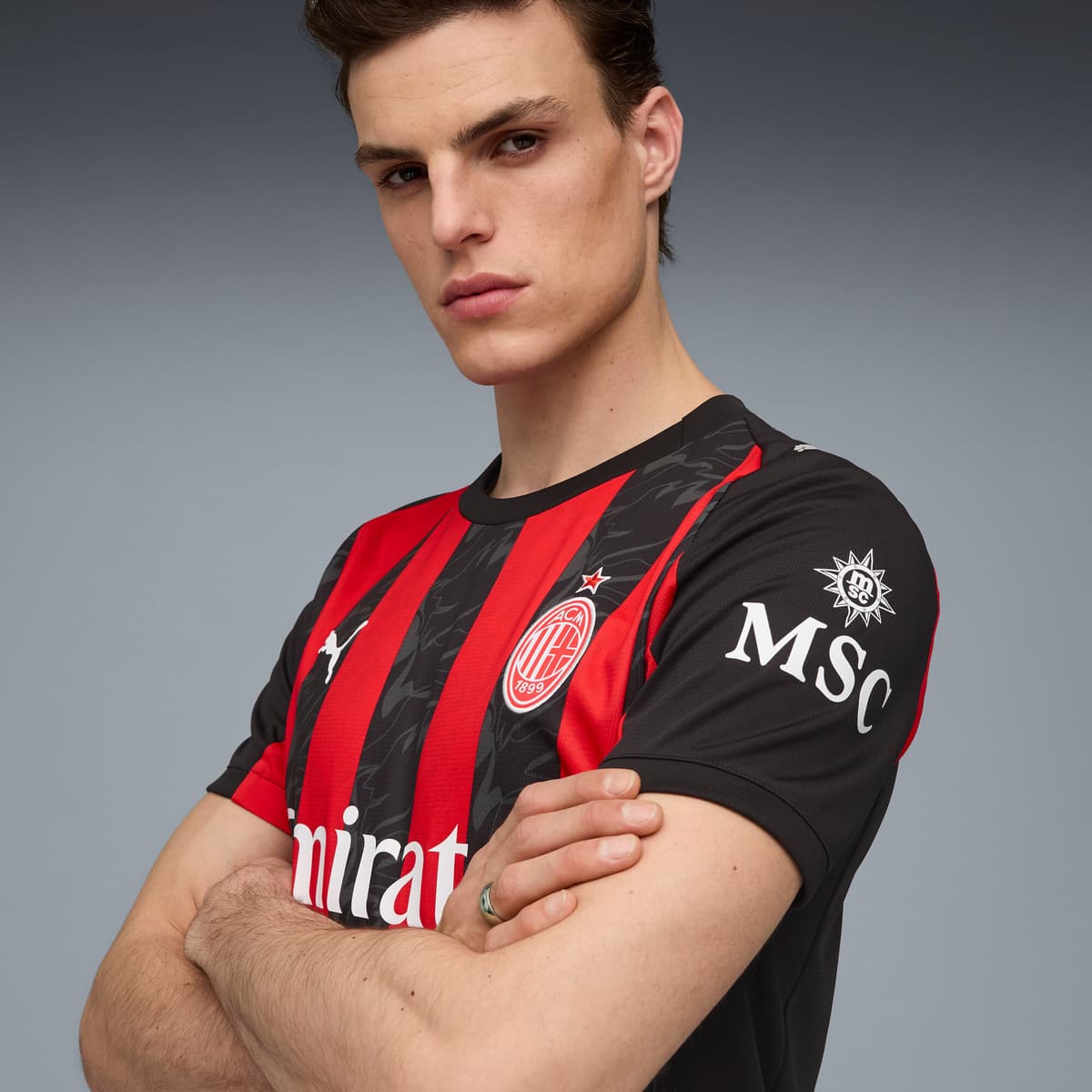 PUMA AC Milan 25/26 thuisshirt voor Heren, Zwart/Rood, Maat L thumbnail 6