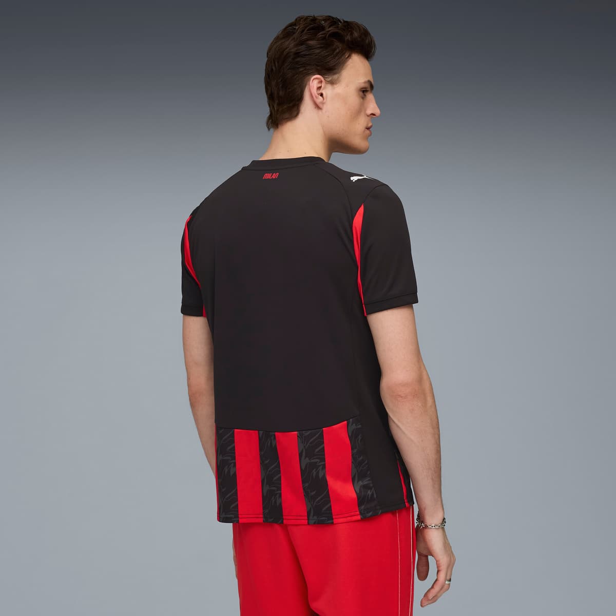 PUMA AC Milan 25/26 thuisshirt voor Heren, Zwart/Rood, Maat L thumbnail 4
