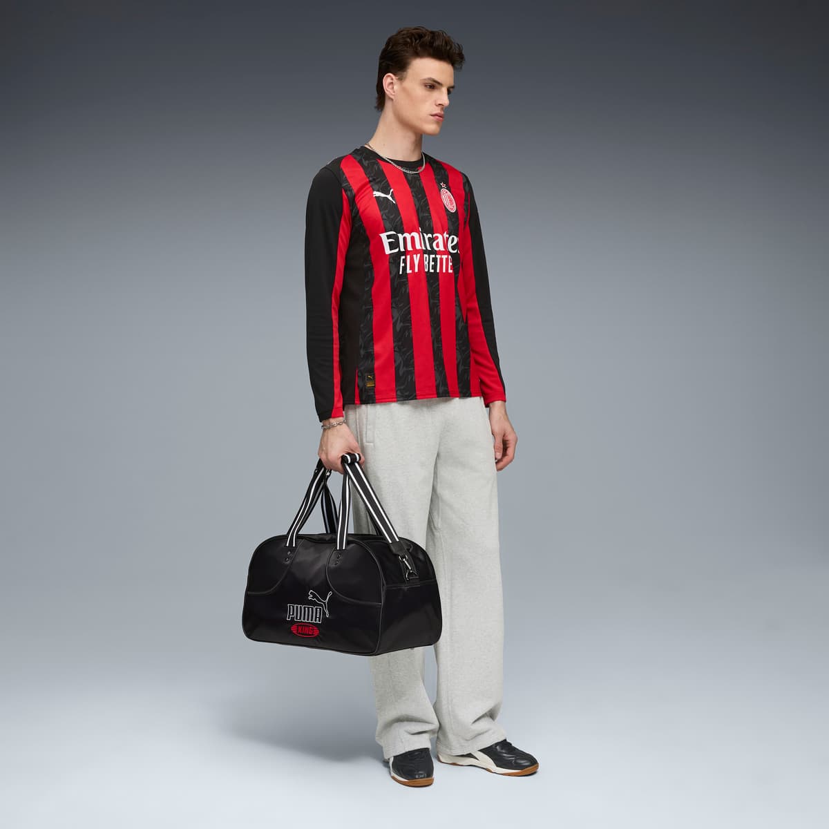 PUMA AC Milan 25/26 thuisshirt met lange mouwen voor Heren, Zwart/Rood, Maat L thumbnail 4