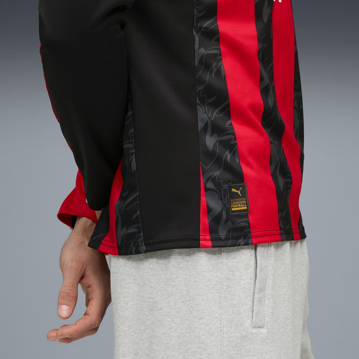 PUMA AC Milan 25/26 thuisshirt met lange mouwen voor Heren, Zwart/Rood, Maat L thumbnail 2