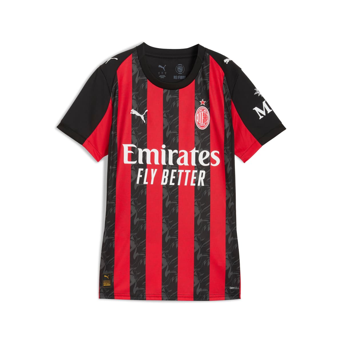PUMA AC Milan 25/26 thuisshirt voor Dames, Zwart/Rood, Maat XS