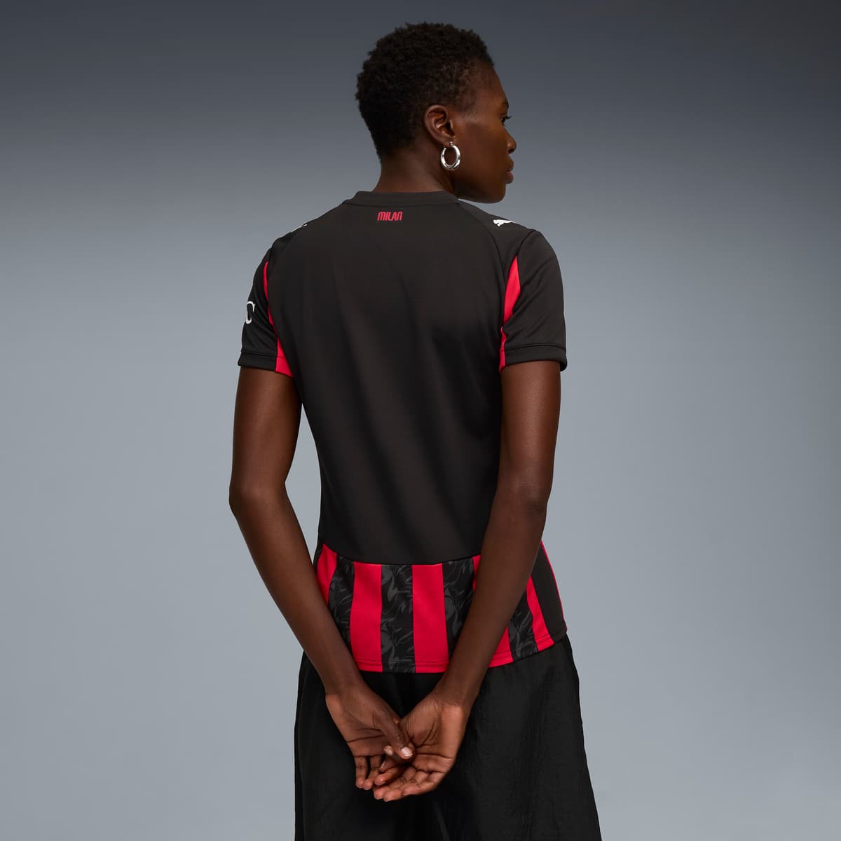 PUMA AC Milan 25/26 thuisshirt voor Dames, Zwart/Rood, Maat XS thumbnail 4