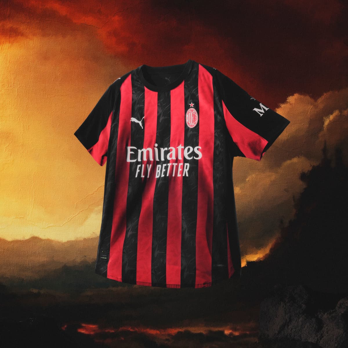 PUMA AC Milan 25/26 thuisshirt voor Dames, Zwart/Rood, Maat XS thumbnail 2