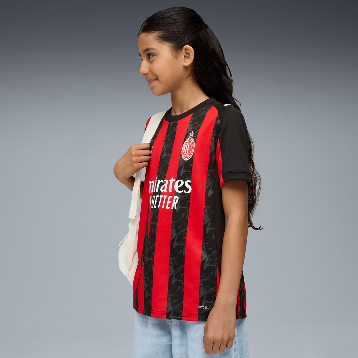 PUMA AC Milan 25/26 thuisshirt, Zwart/Rood, Maat 9-10Y