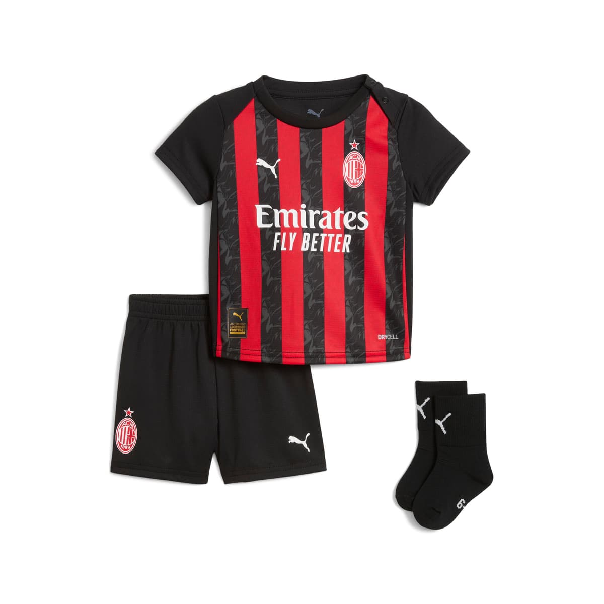 PUMA AC Milan 25/26 baby-thuistenue, Zwart/Rood, Maat 12-18M