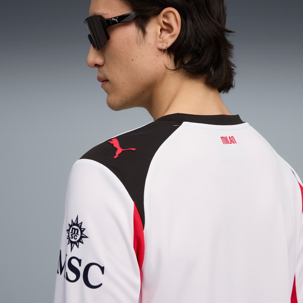 PUMA AC Milan 25/26 uitshirt met lange mouwen voor Heren, Rood/Wit, Maat L thumbnail 5