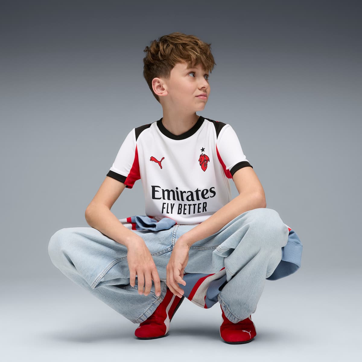 PUMA AC Milan 25/26 uitshirt, Rood/Wit, Maat 9-10Y thumbnail 5