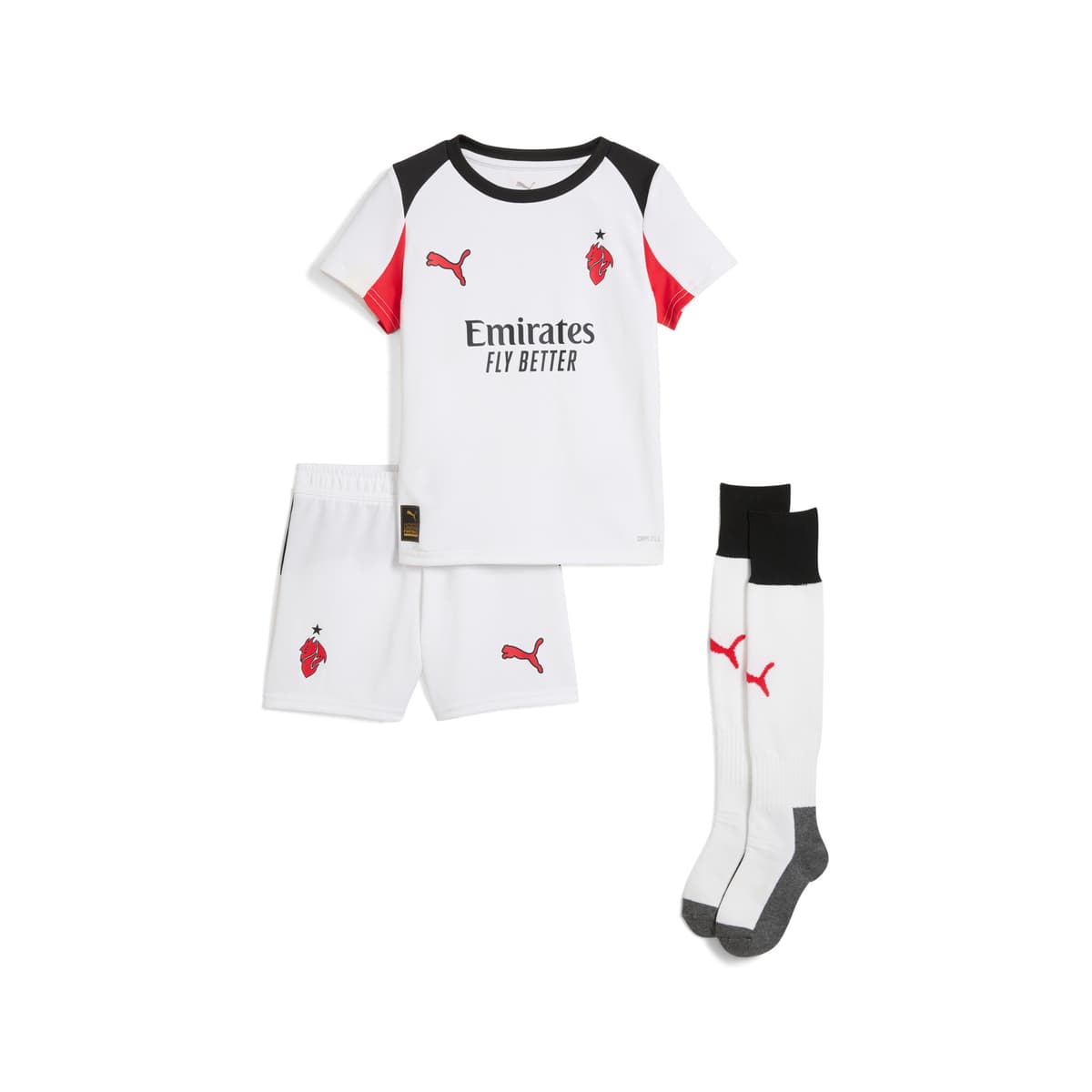 PUMA AC Milan 25/26 mini-uittenue, Rood/Wit, Maat 5-6Y