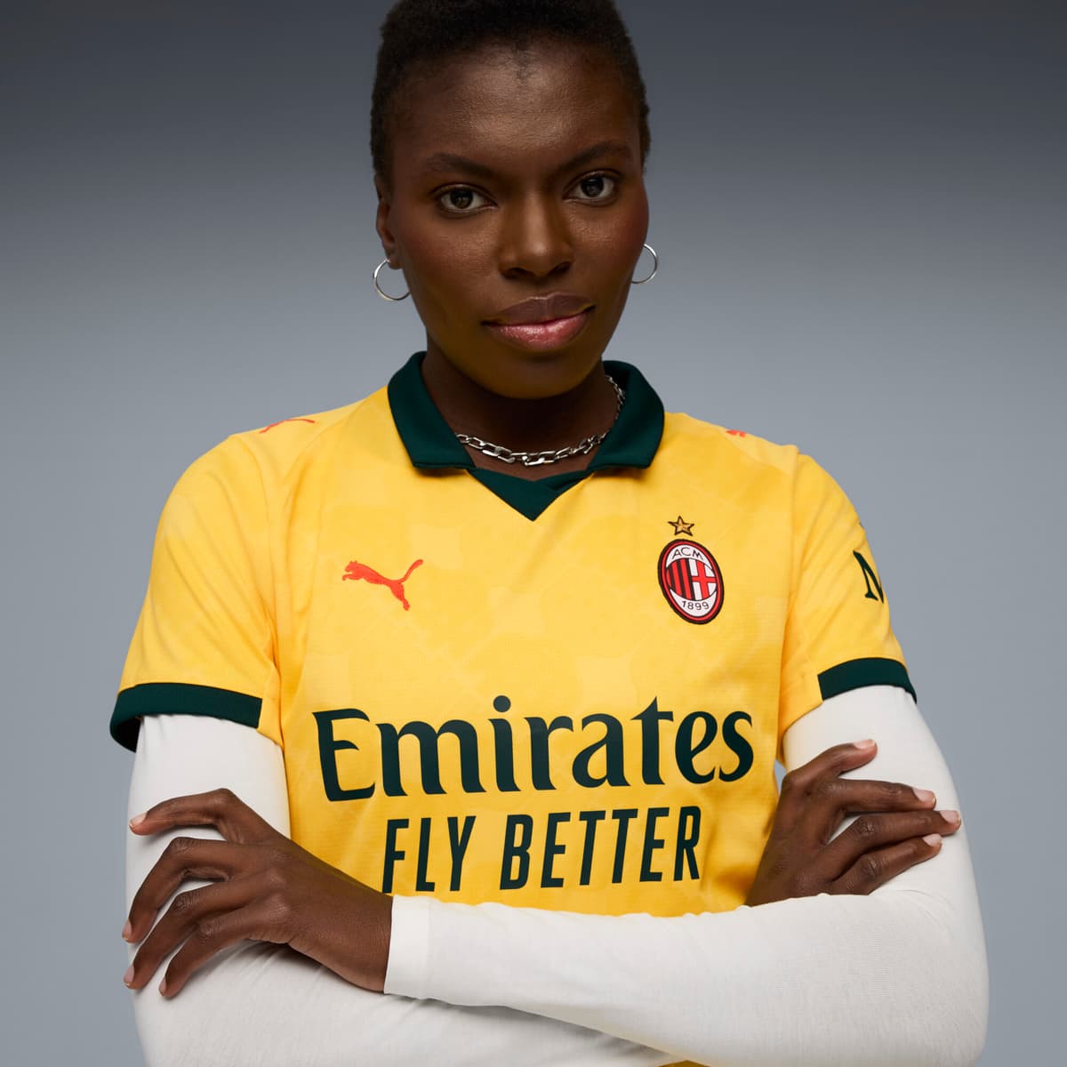 PUMA AC Milan 25/26 derde voetbalshirt voor Dames, Geel, Maat S thumbnail 5