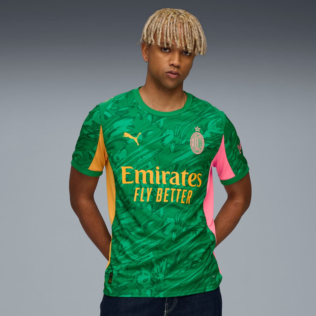 PUMA AC Milan 25/26 keepershirt voor Heren, Groen/Oranje, Maat M thumbnail 4