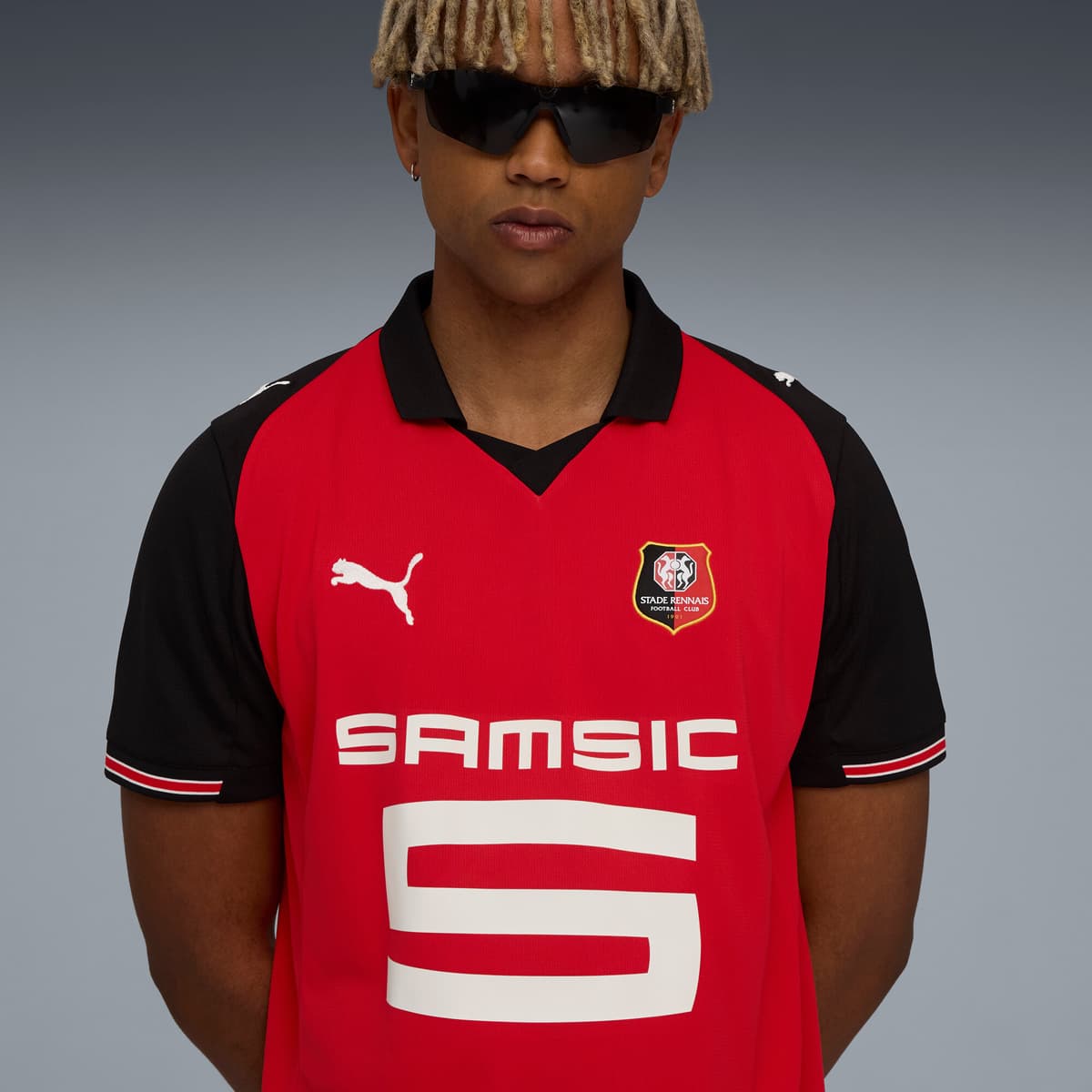 PUMA Stade Rennais FC 25/26 thuisshirt voor Heren, Zwart/Rood, Maat XXL thumbnail 5