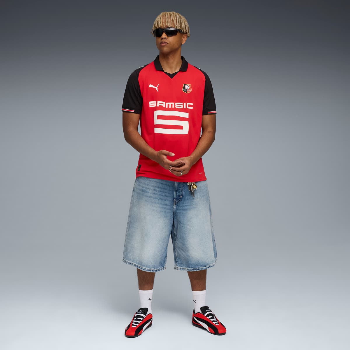 PUMA Stade Rennais FC 25/26 thuisshirt voor Heren, Zwart/Rood, Maat XXL thumbnail 4