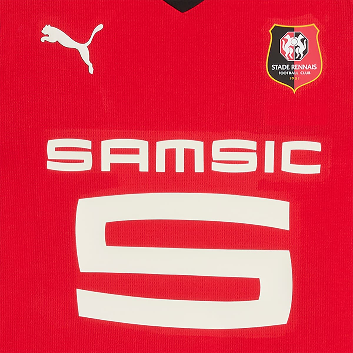 PUMA Stade Rennais FC 25/26 mini-thuistenue, Zwart/Rood, Maat 4-5Y thumbnail 2