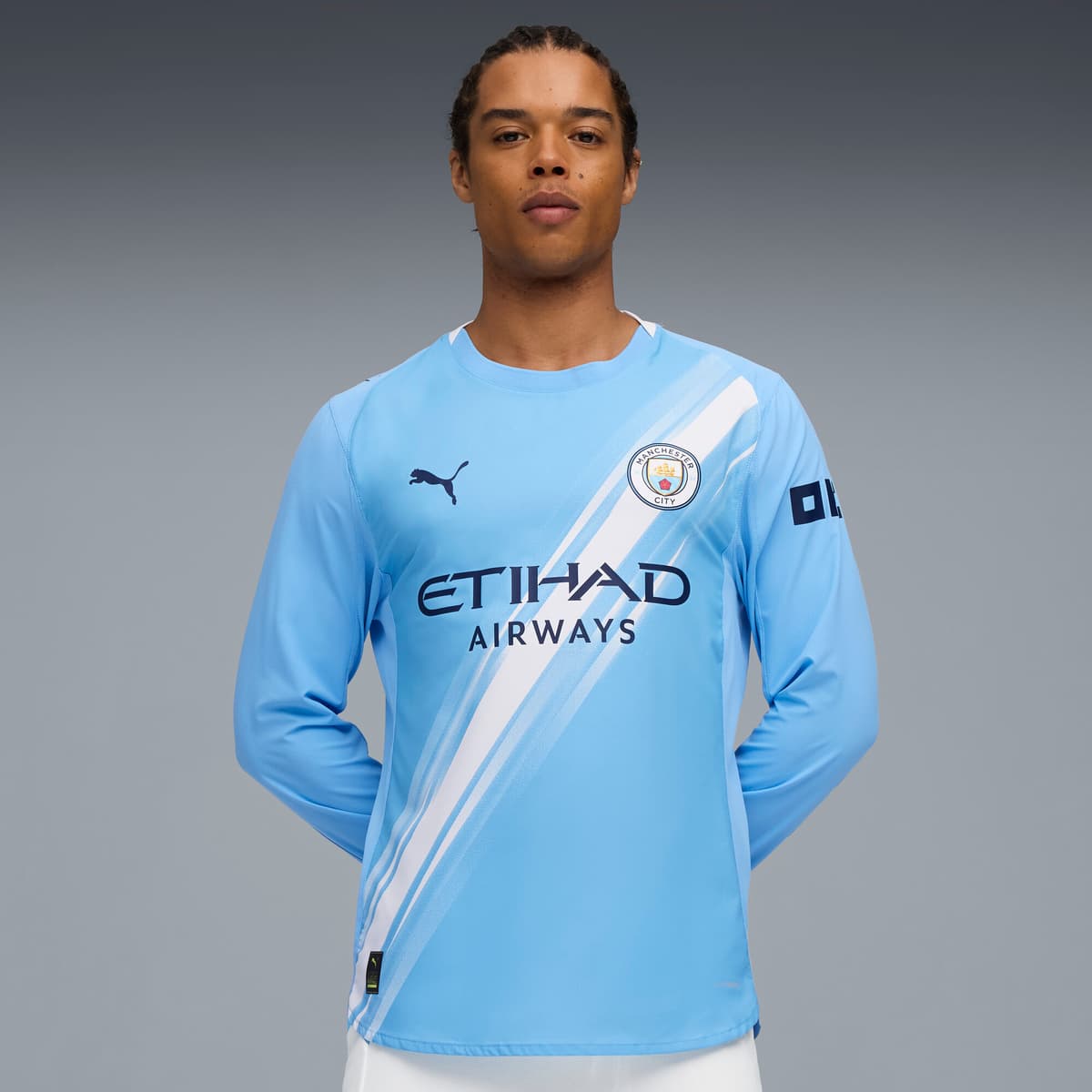 PUMA Manchester City 25/26 Authentic thuisshirt met lange mouw voor Heren, Blauw/Wit, Maat L thumbnail 4