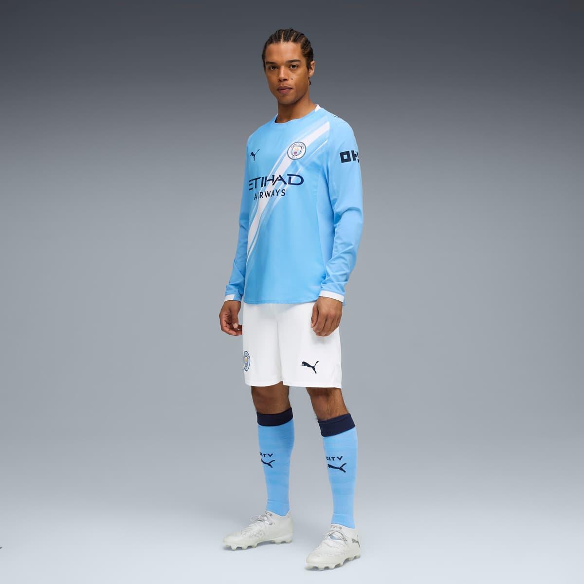 PUMA Manchester City 25/26 Authentic thuisshirt met lange mouw voor Heren, Blauw/Wit, Maat L thumbnail 2