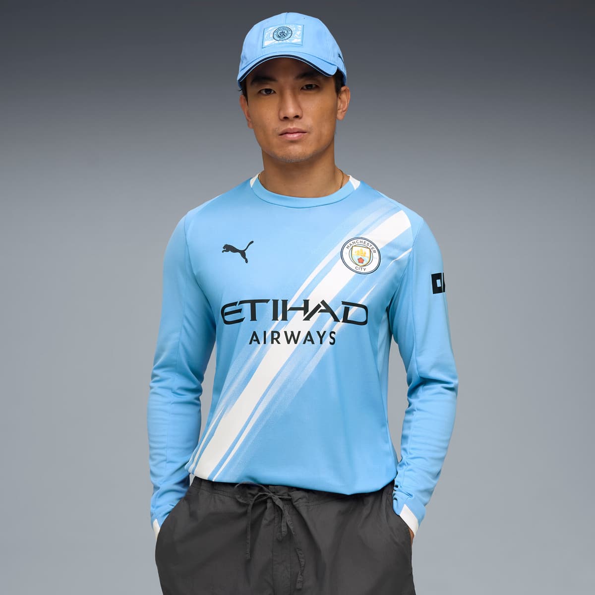 PUMA Manchester City 25/26 uitshirt met lange mouw voor Heren, Blauw/Wit, Maat L thumbnail 6