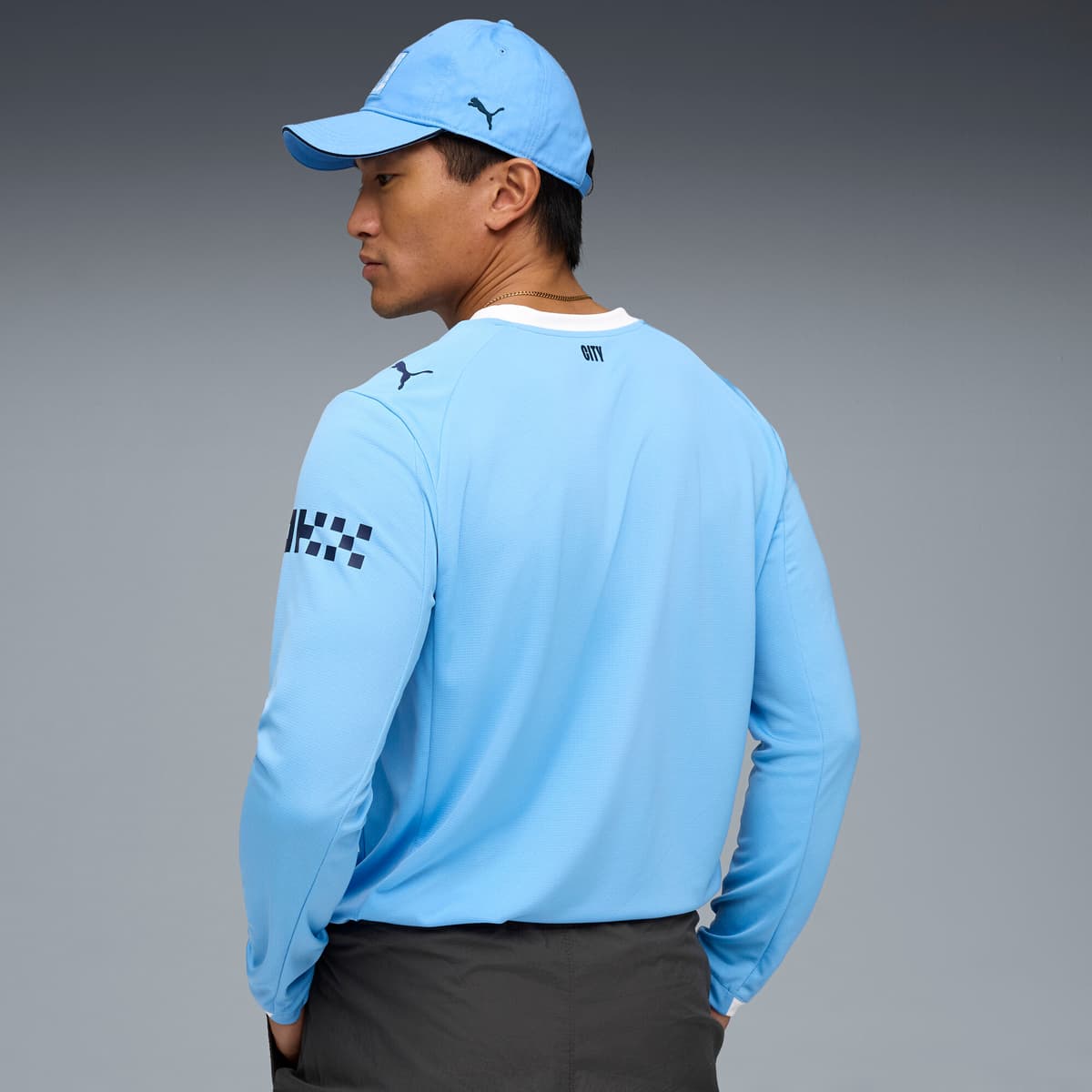 PUMA Manchester City 25/26 uitshirt met lange mouw voor Heren, Blauw/Wit, Maat L thumbnail 3