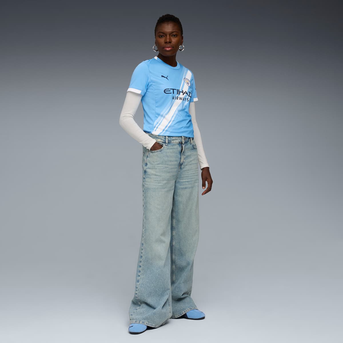 PUMA Manchester City 25/26 thuisshirt voor Dames, Blauw/Wit, Maat S thumbnail 5