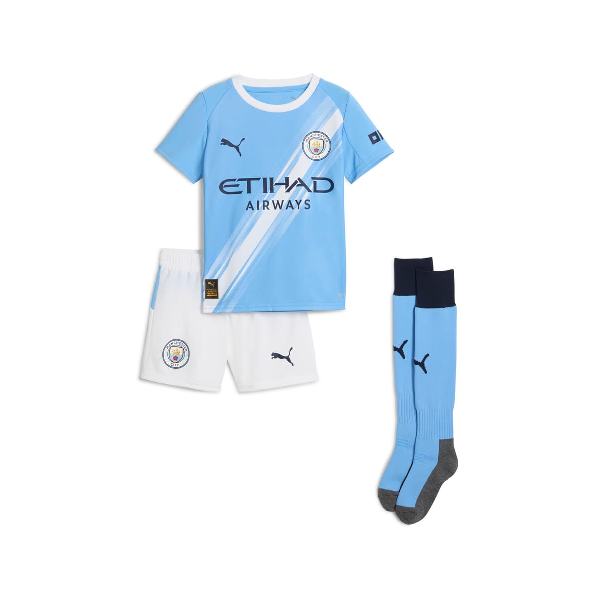 PUMA Manchester City 25/26 mini-thuistenue, Blauw/Wit, Maat 4-5Y
