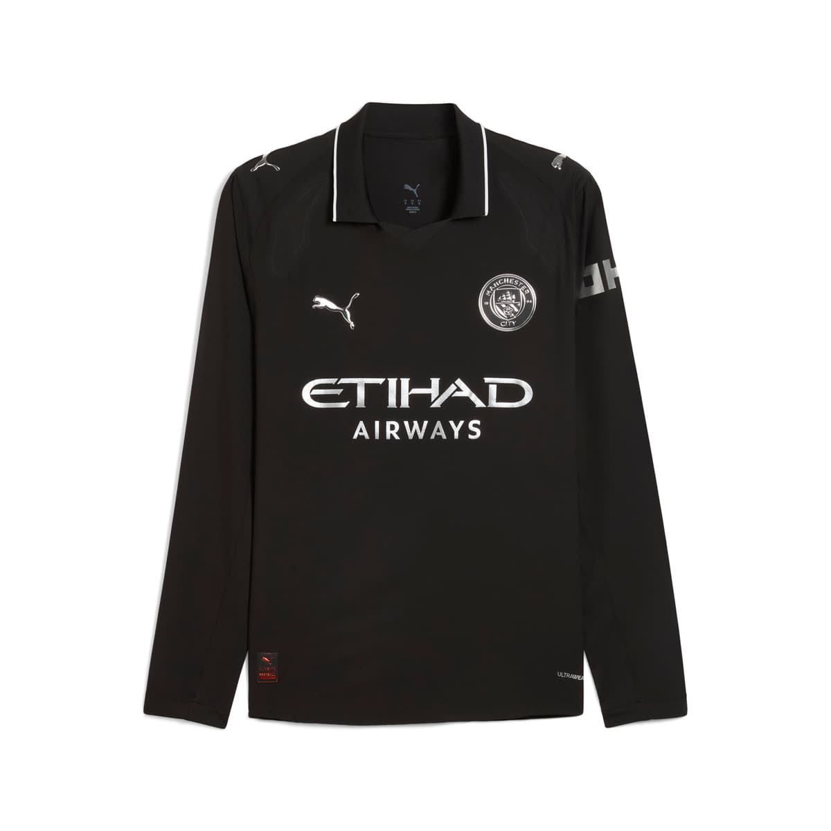PUMA Manchester City 25/26 Authentic uitshirt met lange mouw voor Heren, Zwart, Maat 3XL