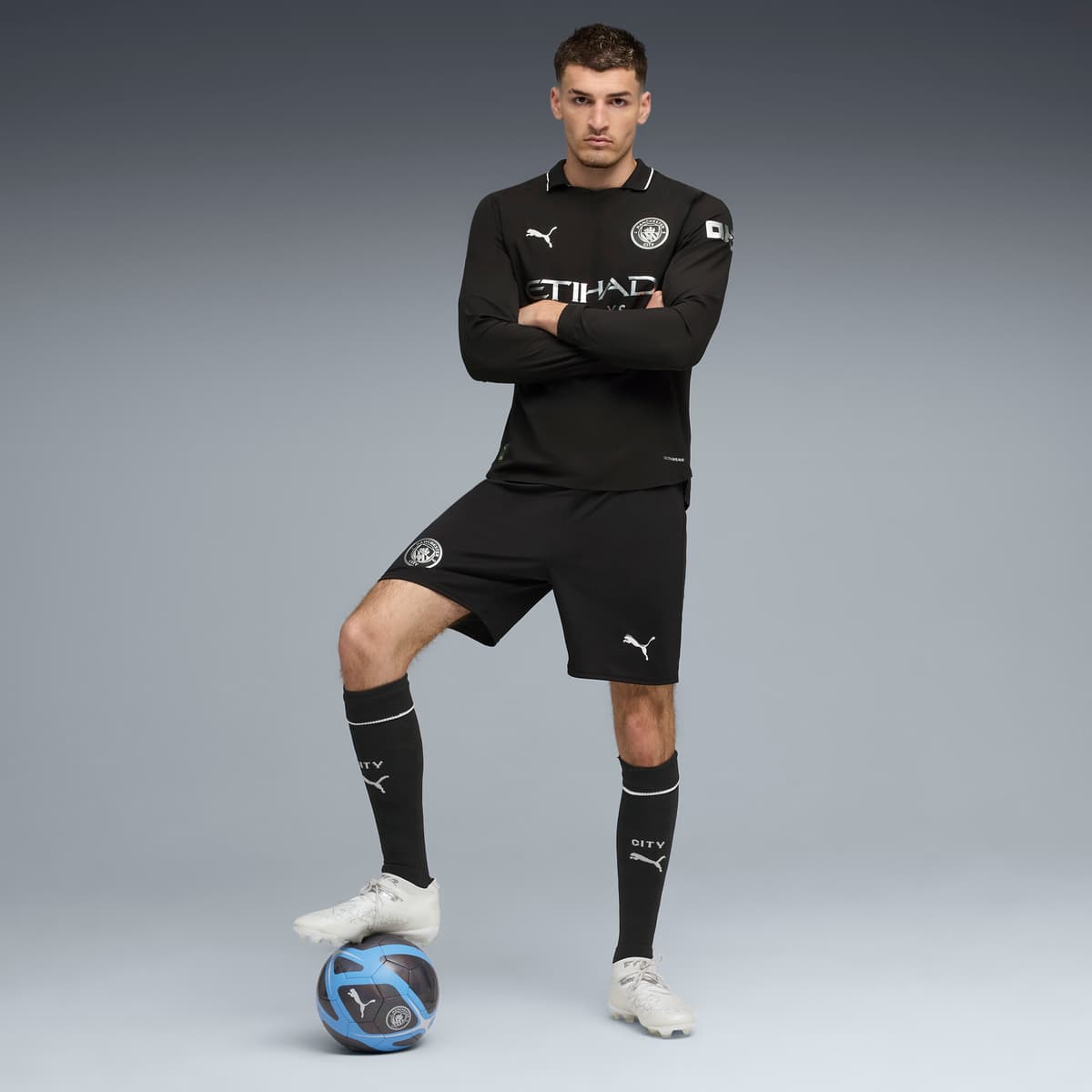 PUMA Manchester City 25/26 Authentic uitshirt met lange mouw voor Heren, Zwart, Maat 3XL thumbnail 4