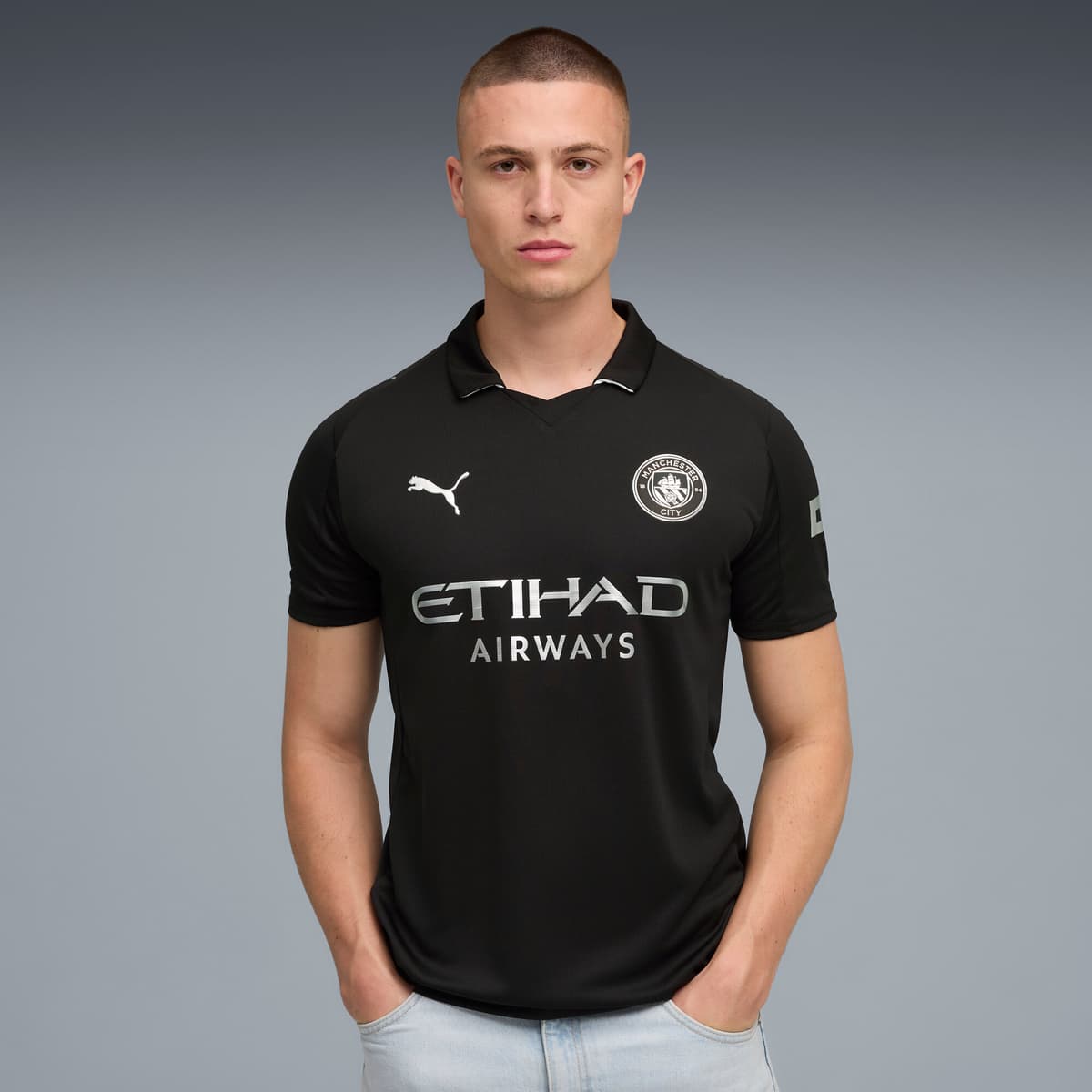 PUMA Manchester City 25/26 uitshirt voor Heren, Zwart, Maat XL thumbnail 7