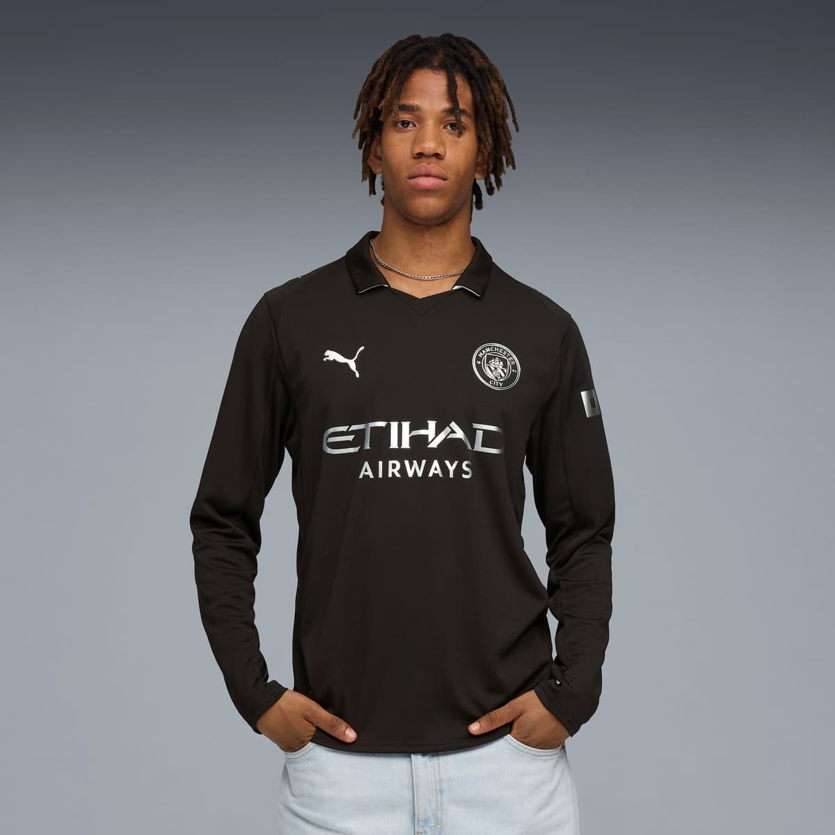 PUMA Manchester City 25/26 uitshirt met lange mouw voor Heren, Zwart, Maat XL thumbnail 6