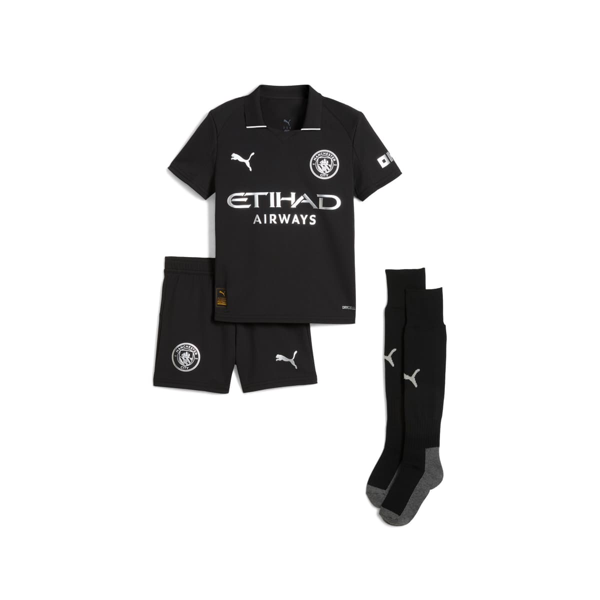 PUMA Manchester City 25/26 mini-uittenue, Zwart, Maat 4-5Y