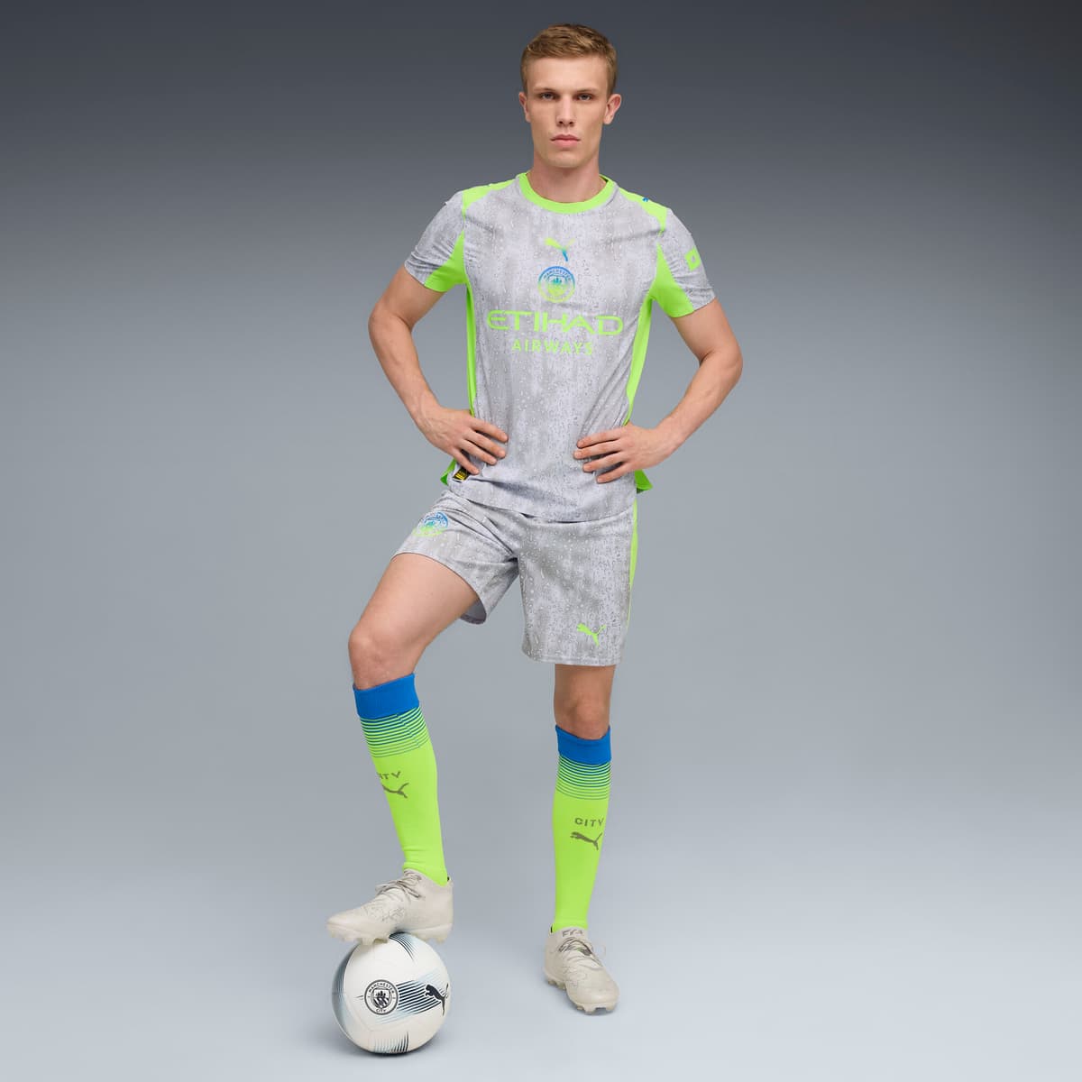 PUMA Manchester City 25/26 Authentic derde voetbalshirt voor Heren, Groen, Maat XXL thumbnail 5