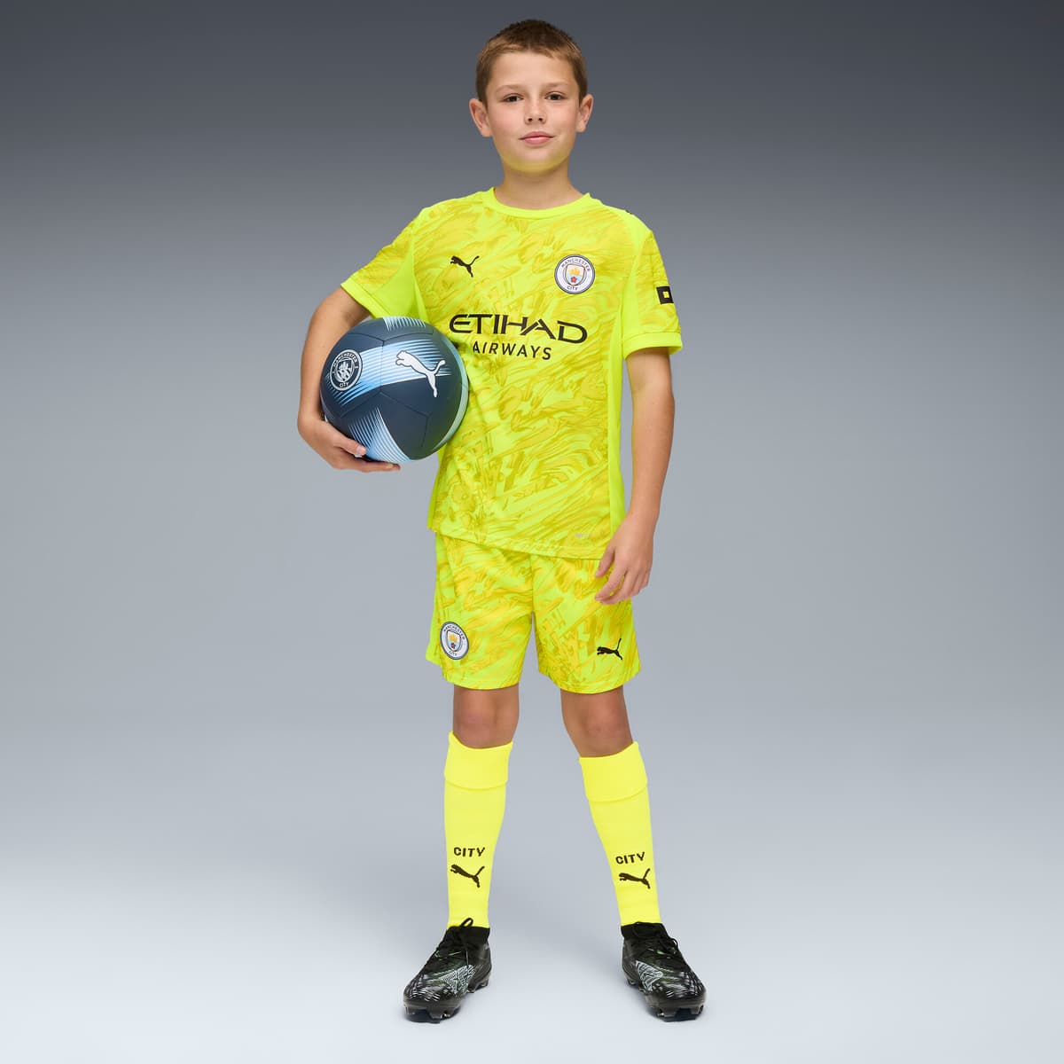PUMA Manchester City 25/26 keepersshort, Geel, Maat 11-12Y thumbnail 5