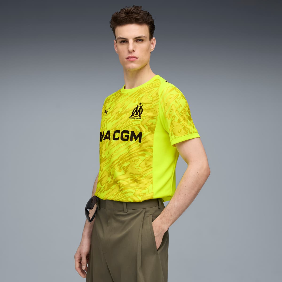 PUMA Olympique de Marseille 25/26 keepersshirt voor Heren, Zwart/Geel, Maat S thumbnail 4