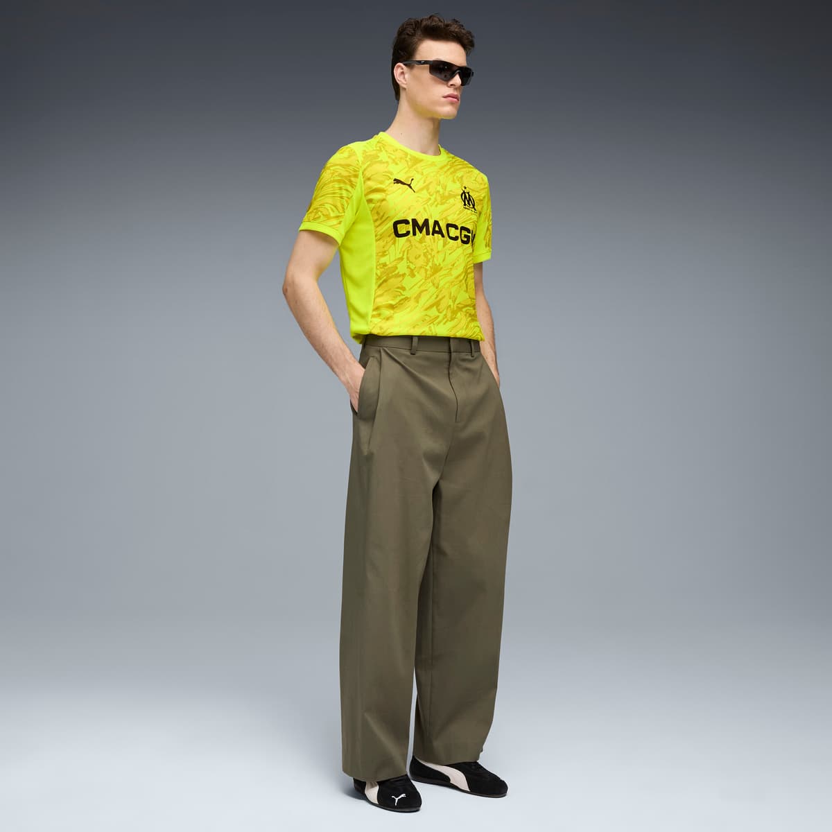 PUMA Olympique de Marseille 25/26 keepersshirt voor Heren, Zwart/Geel, Maat S thumbnail 2