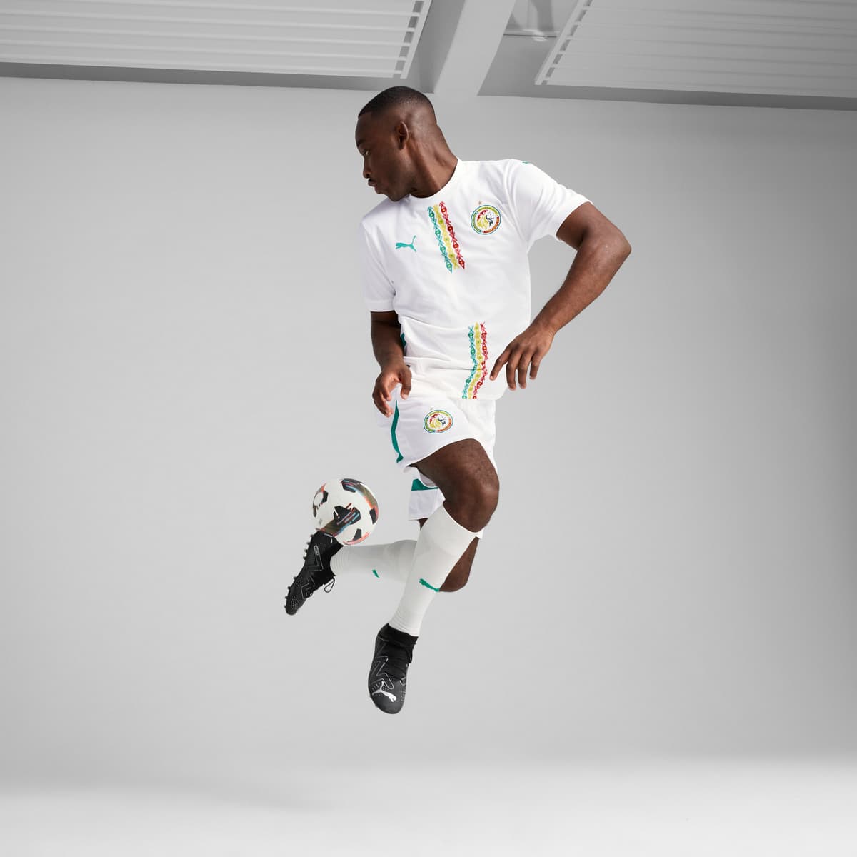 PUMA Senegal 2025 short voor Heren, Groen/Wit, Maat M thumbnail 6