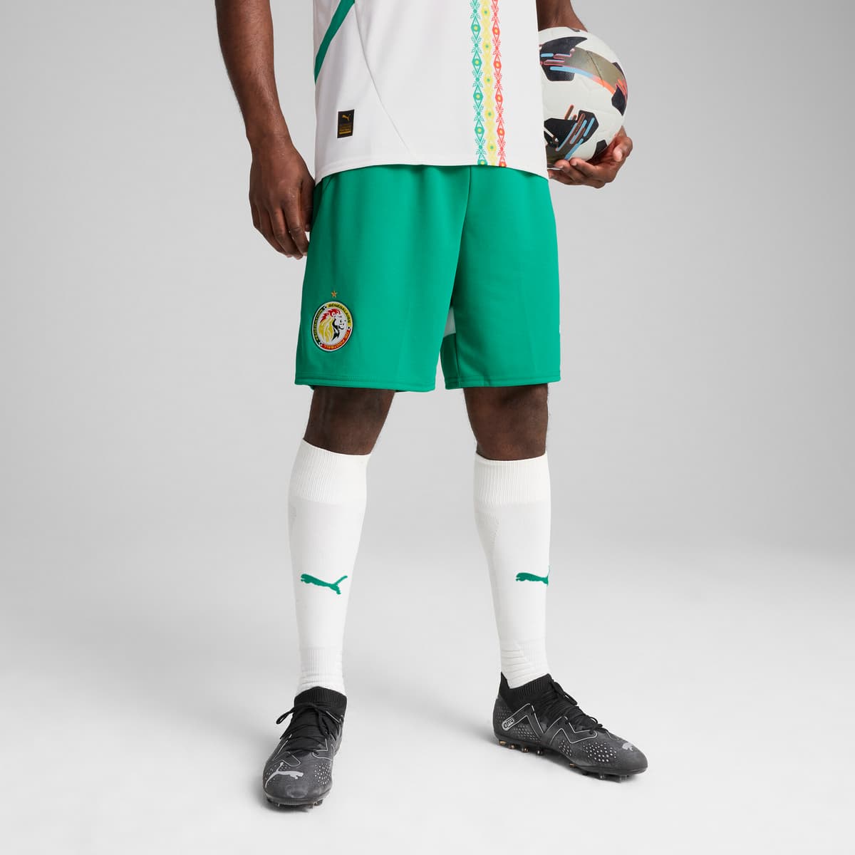 PUMA Senegal 2025 short voor Heren, Groen/Wit, Maat 3XL