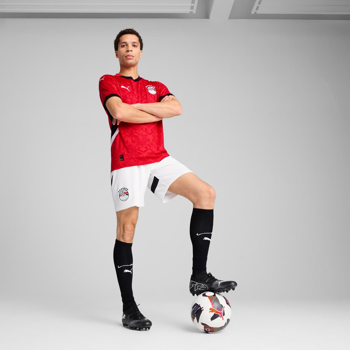 PUMA Egypte 2025 short voor Heren, Zwart/Wit, Maat XS thumbnail 4