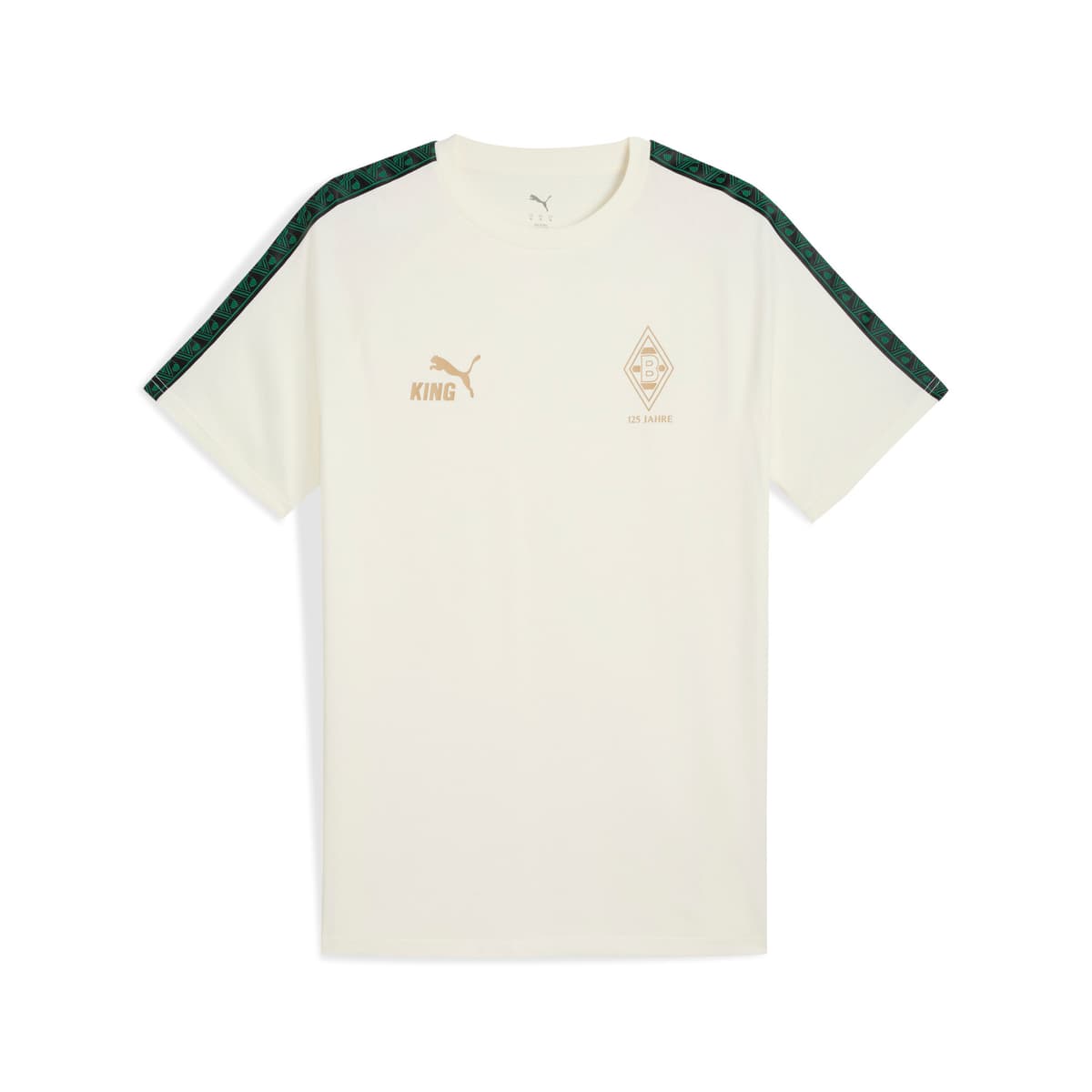 PUMA Borussia MÃ¶nchengladbach KING T-shirt voor Heren, Wit/Goud, Maat L