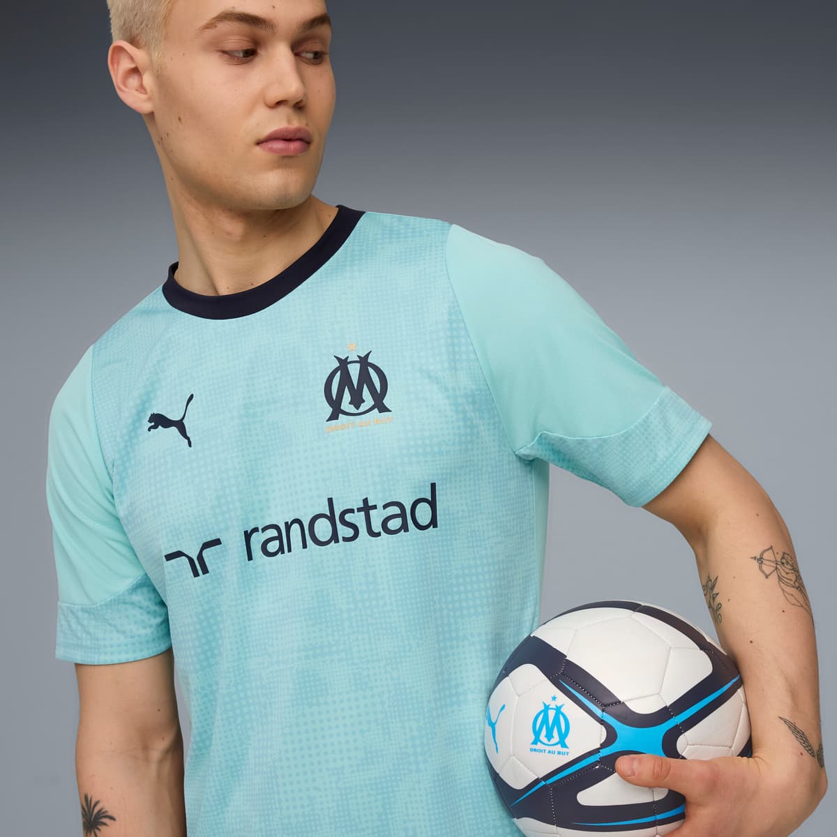 PUMA Olympique de Marseille trainingsshirt voor Heren, Blauw, Maat 3XL thumbnail 5