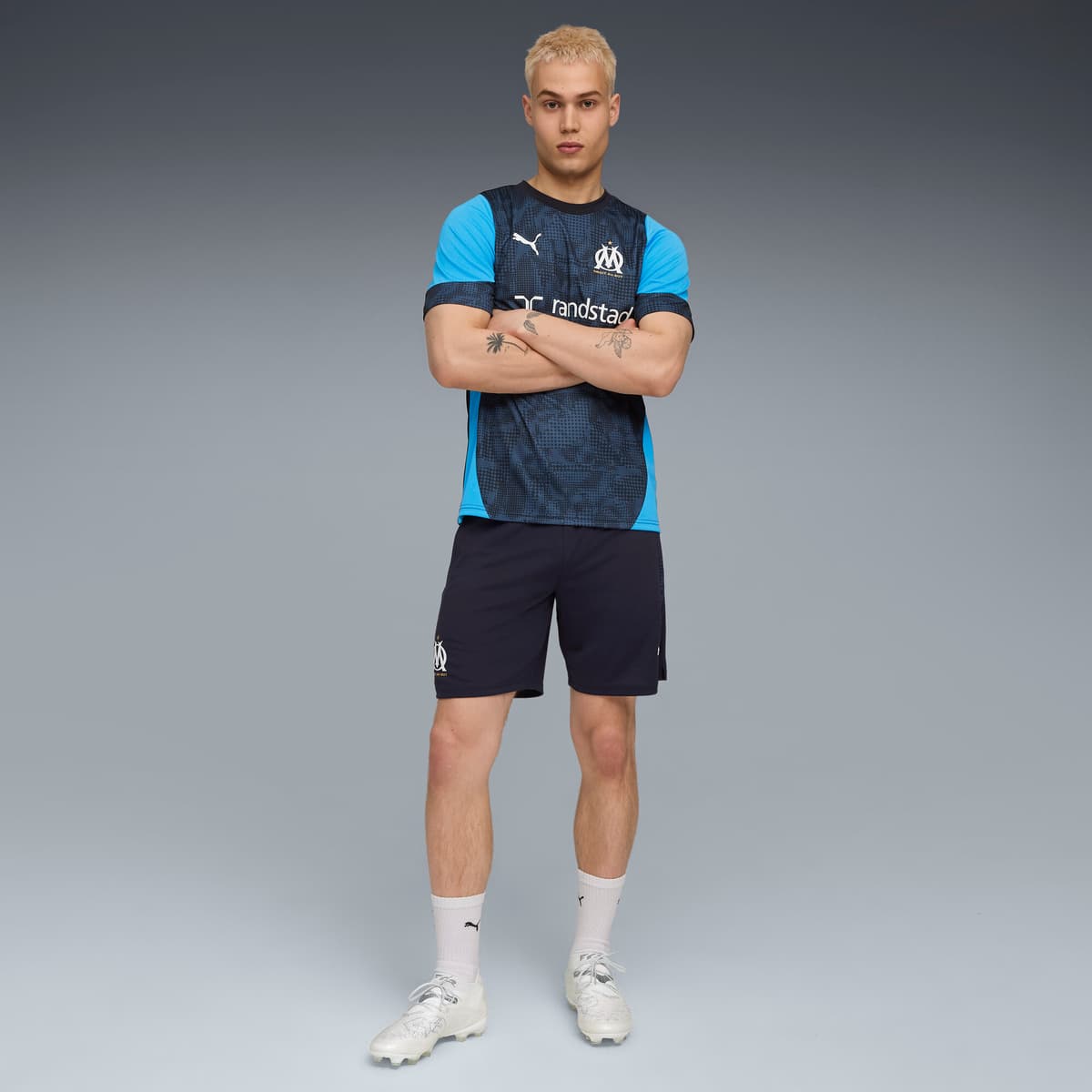 PUMA Olympique de Marseille trainingsshirt voor Heren, Blauw, Maat L thumbnail 4