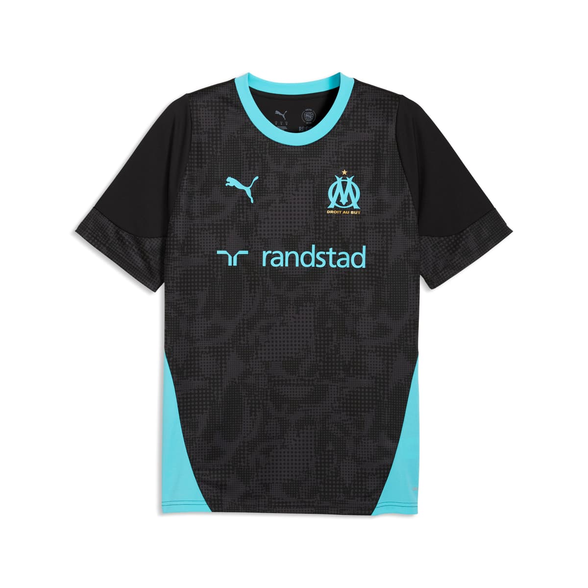 PUMA Olympique de Marseille trainingsshirt voor Heren, Zwart, Maat M