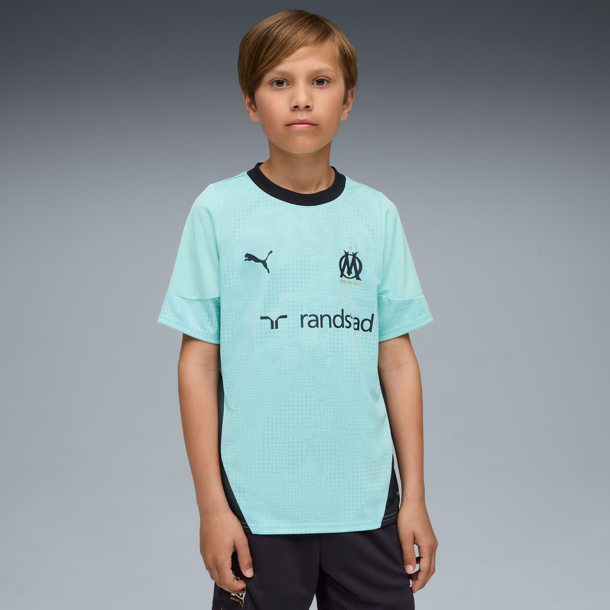 PUMA Olympique de Marseille trainingsshirt, Blauw, Maat 13-14Y