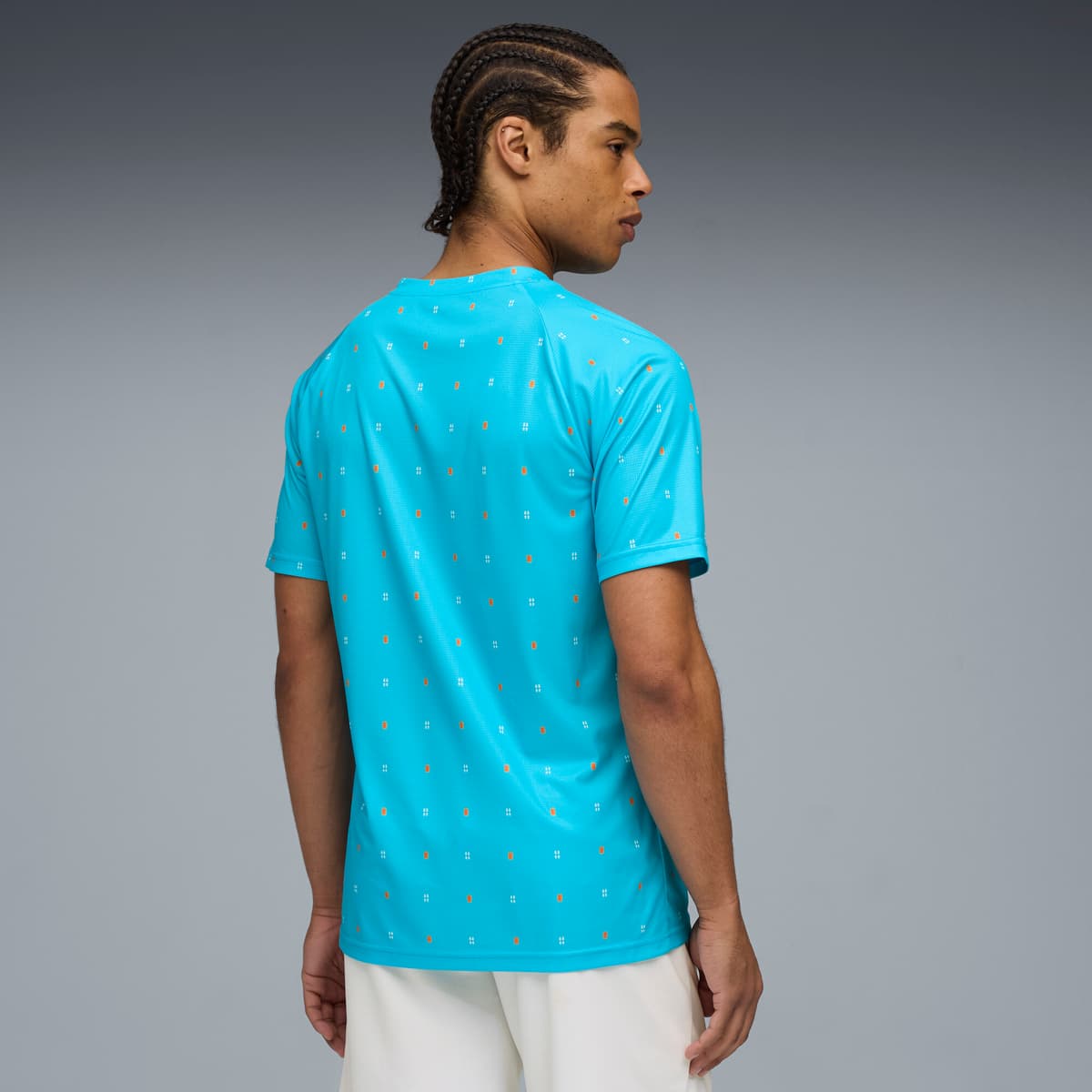 PUMA Olympique de Marseille prematch-shirt voor Heren, Blauw/Wit, Maat XL thumbnail 3